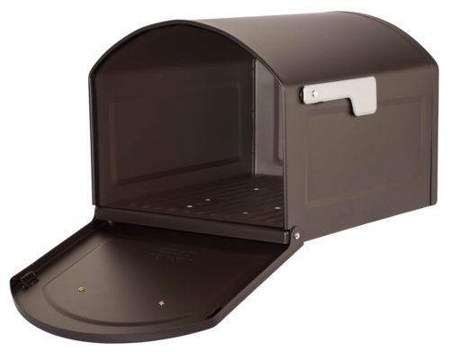 Open bronze mailbox