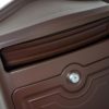 Open brown wall mount mailbox