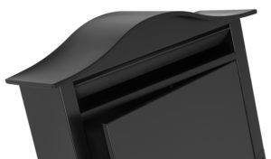 Open black wall mount mailbox