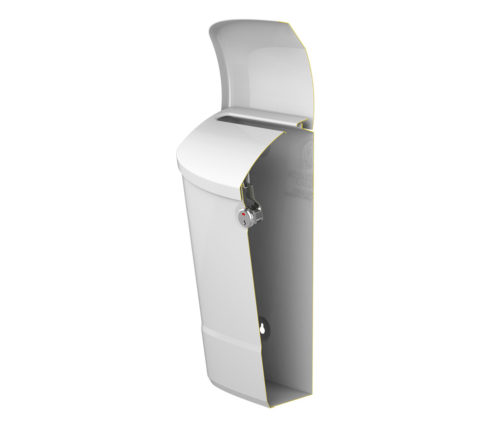 Side of white wall mount mailbox