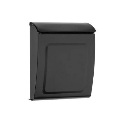 Front of black wall mount mailbox