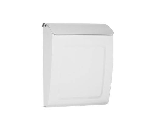 Front of white wall mount mailbox