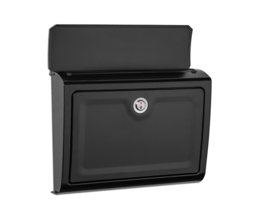 Open black wall mount mailbox