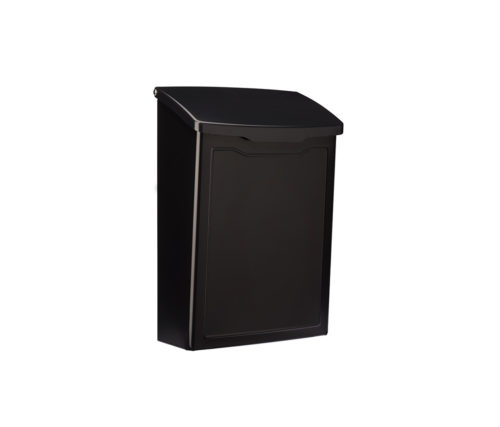 Side of black wall mount mailbox