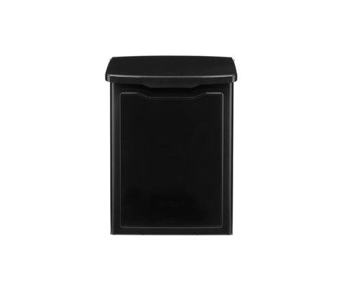 Front of black wall mount mailbox