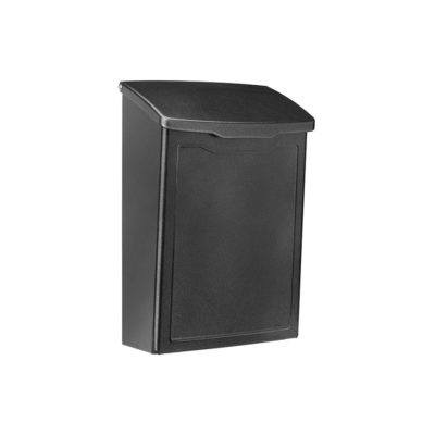 Side of black wall mount mailbox