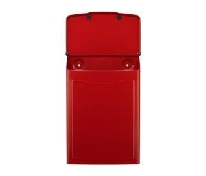 Open red wall mount mailbox