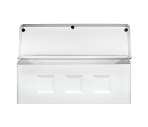 Open white wall mount mailbox