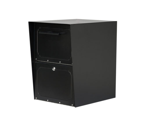 Black mailbox with black handle