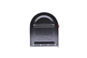 Black mailbox with black handle