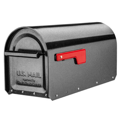 Pewter Mailbox with Red Flag