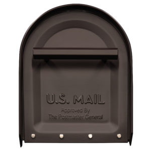 Bronze mailbox with a bronze handle