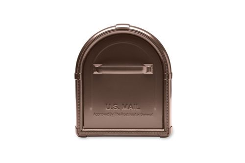 Brown mailbox with brown handle