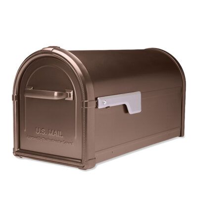 Copper Decorative Mailbox with Silver Flag
