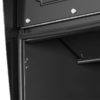 Zoomed image of door on black mailbox