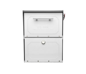 White mailbox with white handle