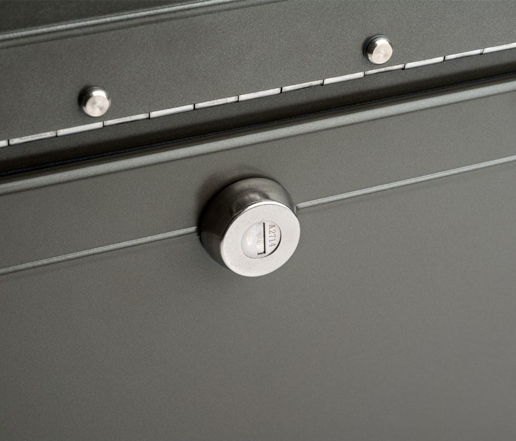 Black mailbox with lock