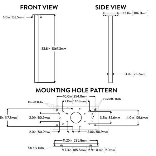 Diagram of the pacifica mailbox post