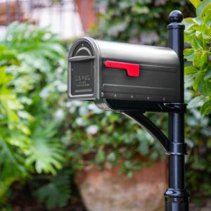 Mapleton post-mount mailbox in graphite