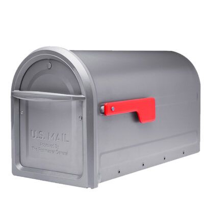 Graphite Mailbox with Red Flag