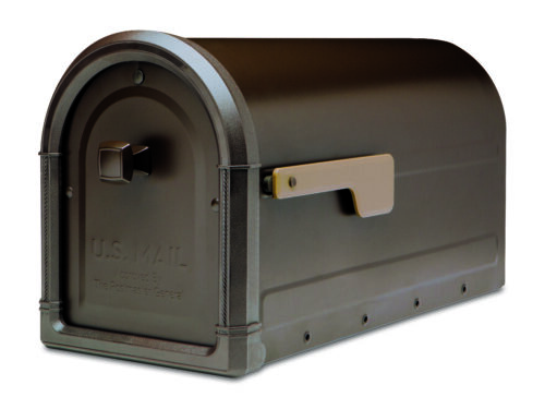 Roxbury post mount mailbox in Rubbed Bronze finish