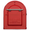 Red mailbox with silver handle