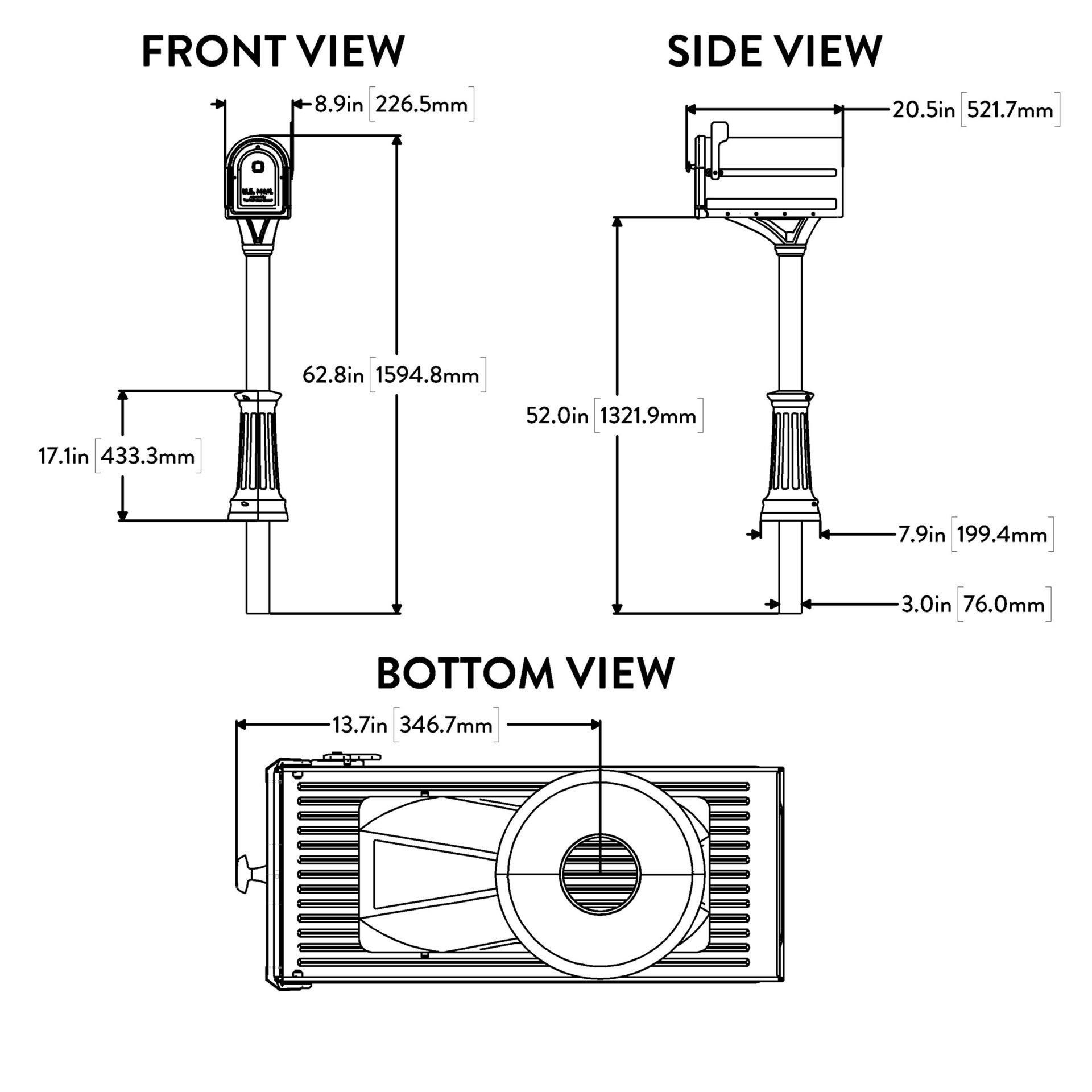 Roxbury Mailbox & Post Kit Rubbed Bronze Architectural Mailboxes