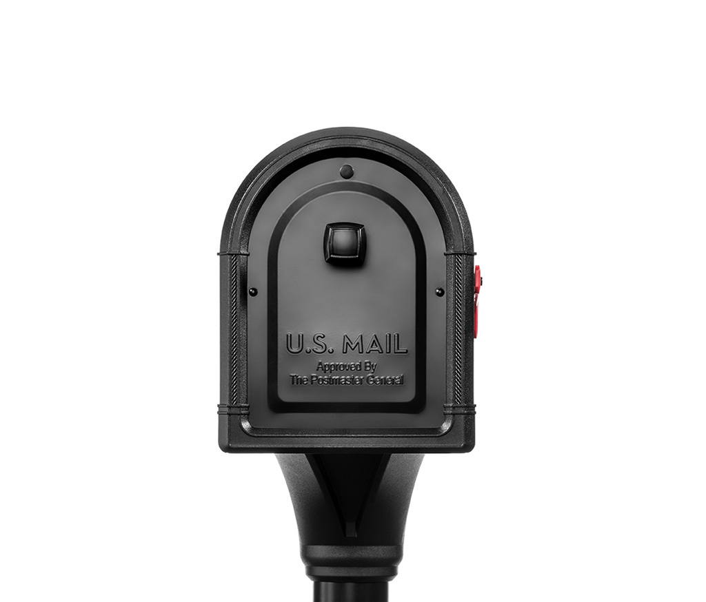 Front of black mailbox