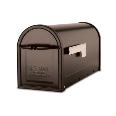 Bronze mailbox with silver flag