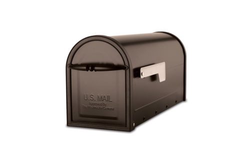 Bronze mailbox with silver flag