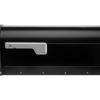 Black mailbox with silver handle