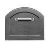 Black mailbox with gray handle