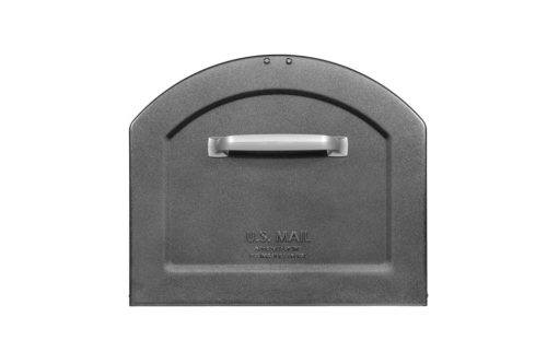 Black mailbox with gray handle