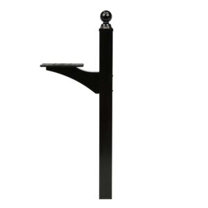 Side view of black landover mailbox post