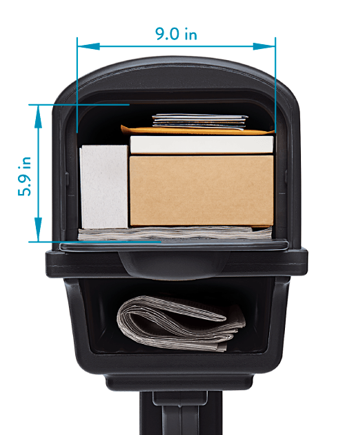 large mailbox open with packages inside