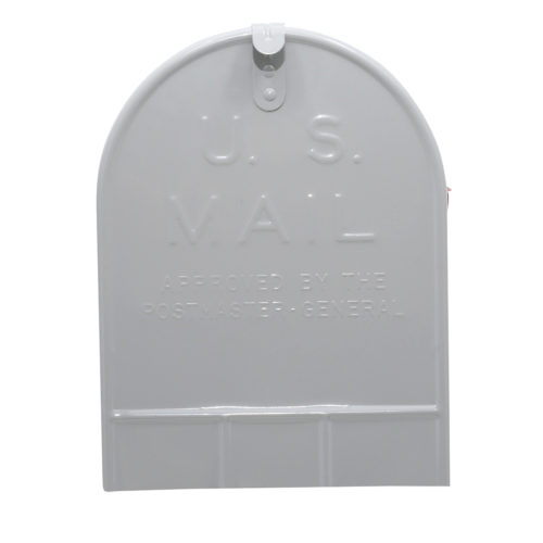 Front of gray mailbox