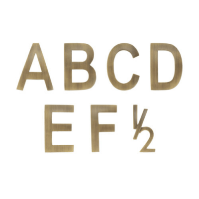 Antique Brass House Letters A through F