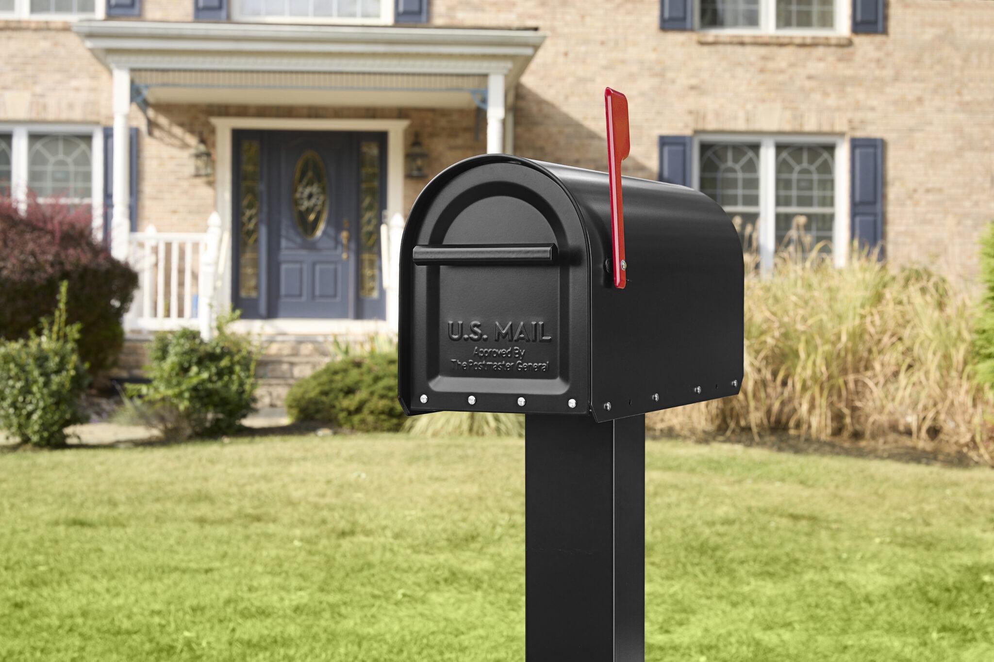 Sequoia Post Mount Mailbox Satin Black Architectural Mailboxes