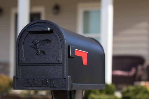 black mailbox post mount