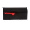 Side of Black Mailbox with Red Flag