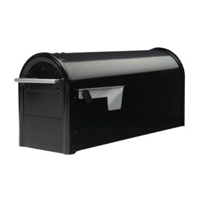 Stanley Post-Mount Mailbox, XL, Black Steel