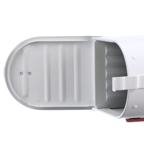 Open White Post Mount Mailbox