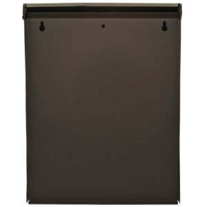 Back of brown wall mount mailbox