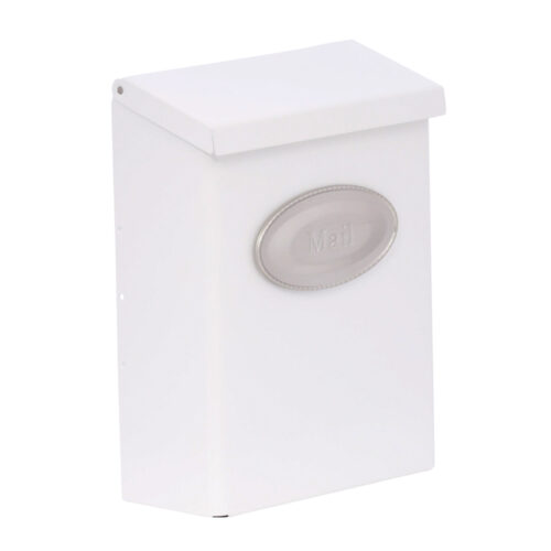 Side of white wall mount mailbox