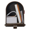 Open Brown Mailbox with Mail Inside