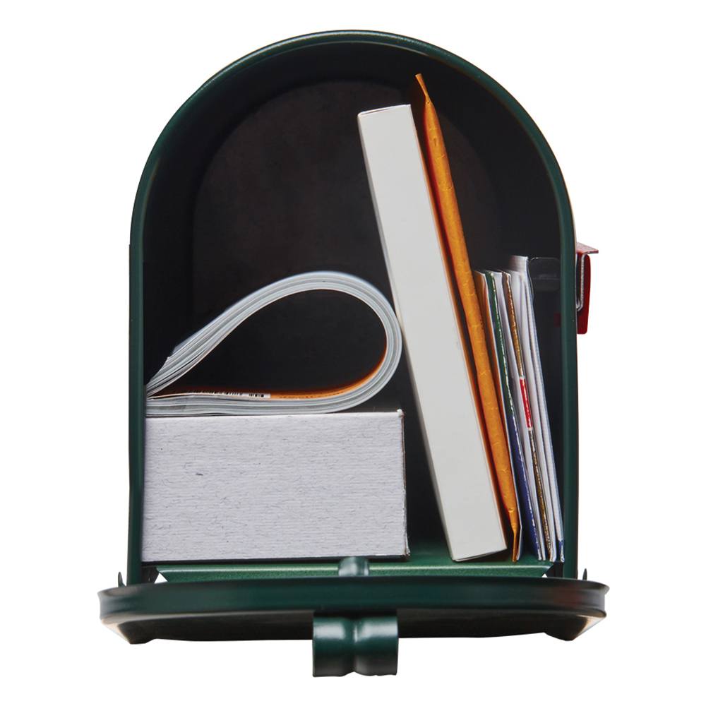 Open Post Mount Mailbox with Mail Inside