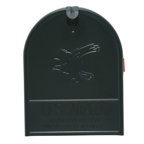 Front of Green Post Mount Mailbox