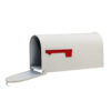 E1600W00_Alt_3 Open White Wall Mount Mailbox with Red Flag