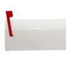 E1600W00_Alt_5 Side of White Wall Mount Mailbox with Red Flag Raised
