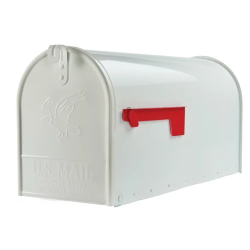 Elite Large Post Mount Mailbox – White | Architectural Mailboxes